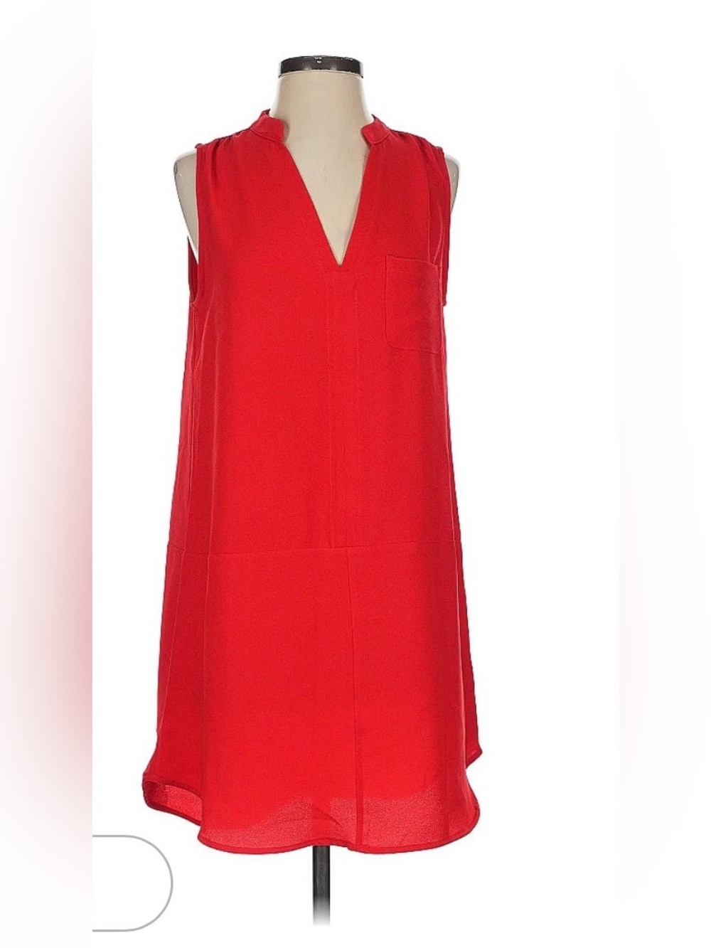 Lush Vibrant Red Sleeveless V-Neck Shift Dress
